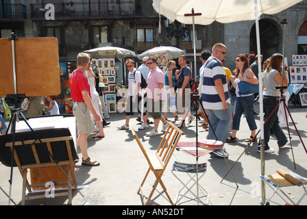 Dipinti e stampe in Vendita in Las Ramblas Barcellona Spagna Foto Stock