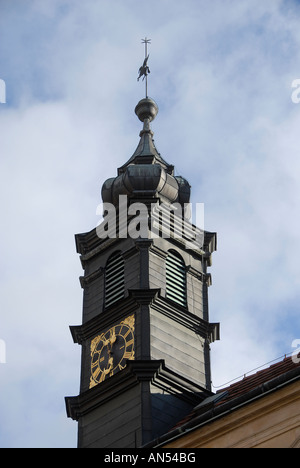 Torre dell'orologio del castello rinascimentale Litomysl Chateau risalente agli anni 1568-158, nella regione di Pardubice Repubblica Ceca Foto Stock