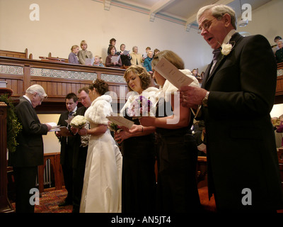Welsh nozze in una piccola cappella del paese Foto Stock