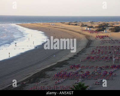 La spiaggia di Playa del Ingles a Gran Canaria, Spagna. Foto Stock