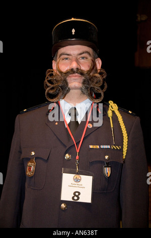 Contendente al mondo di barba e baffi Championships 2007. Foto Stock