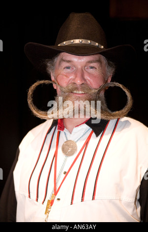 Contendente al mondo di barba e baffi Championships 2007. Foto Stock