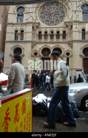 Il recentemente rinnovato Eldridge Street sinagoga nel Lower East Side di New York Foto Stock