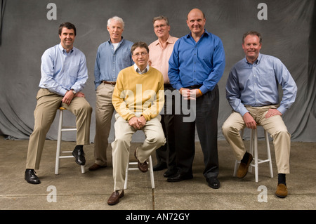 Il 14 giugno 2006 Microsoft senior leadership team fotografati a un raduno aziendale a Ballmer cacce del punto Washington home Foto Stock