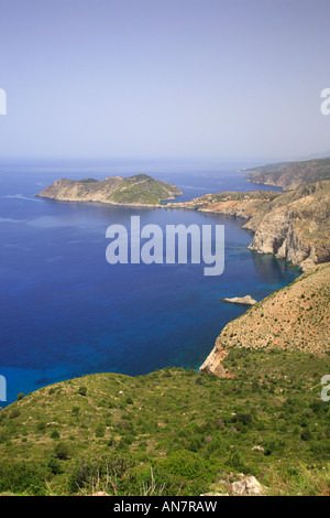 Vista su Assos Cefalonia Grecia Foto Stock