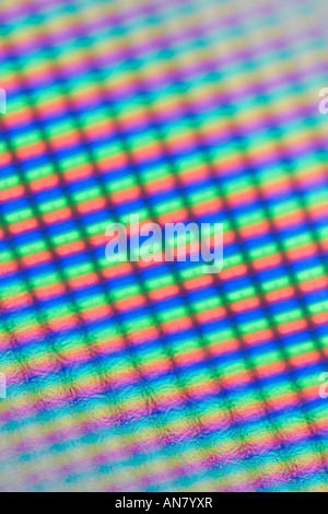 Computer screen shot extreme close up LCD TFT RGB griglia di pixel Apple iMac 24 pollici monitor Foto Stock