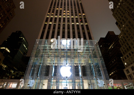 Apple Store sulla Fifth Avenue a New York STATI UNITI D'AMERICA 22 Dicembre 2007 Foto Stock