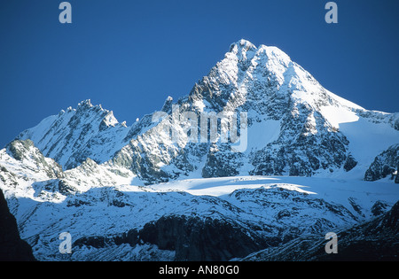 Picco del Grossglockner, ghiacciaio Pasterze e Grossglockner, con 3798 m la montagna più alta in Austria, visto dal Koednitztal Foto Stock