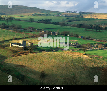 La ricostruzione di Roman Fort, Vindolanda, il vallo di Adriano, Northumberland, Inghilterra. Foto Stock