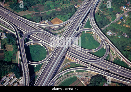 La fotografia aerea di Kawaguchi Interchange a Saitama Giappone Asia Foto Stock