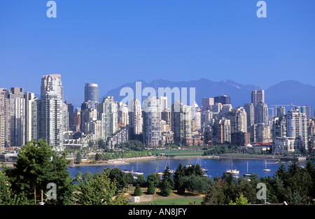 Lo skyline di Vancouver waterfront della Columbia britannica in Canada Foto Stock