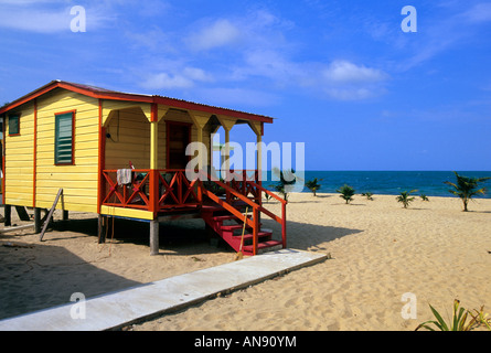 Bungalow Spiaggia Placencia Belize Foto Stock