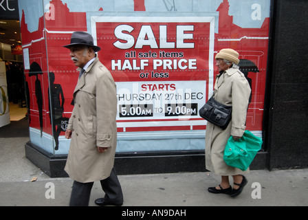 Natale 2007 West End sales London Regent Street Foto Stock