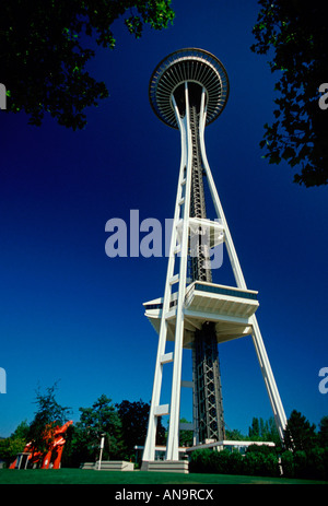 Lo Space Needle, città di Seattle, Seattle, Washington, Stati Uniti, America del nord Foto Stock