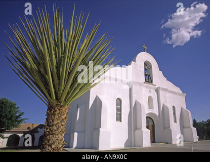 San Elizario Cappella, missione sentiero vicino a El Paso, Texas, Stati Uniti d'America Foto Stock