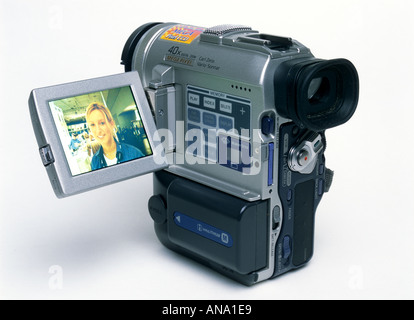 Videocamera digitale con immagine sullo schermo Foto Stock