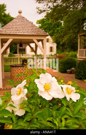 Bene in giardino coloniale, Colonial Williamsburg, Virginia, Stati Uniti d'America Foto Stock