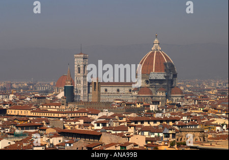 Panorama di Firenze dal Piazzale Michelangelo Firenze Italia Foto Stock