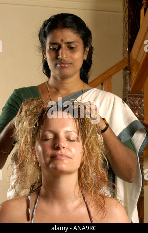 AYURVEDA E RINGIOVANIMENTO DI UDAY SAMUDRA BEACH RESORT, Kovalam, TRIVANDRUM Foto Stock