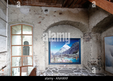 La Galery nella torre, Messner Mountain Museum a Castel Juval sopra la Val Senales Alto Adige - Italia Foto Stock