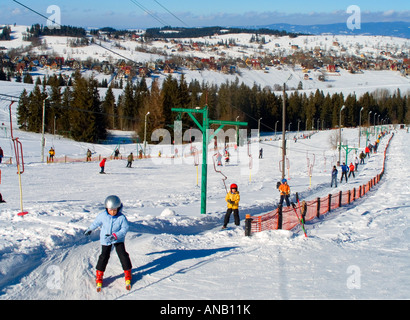 Sciare in Polonia Bukowina Foto Stock