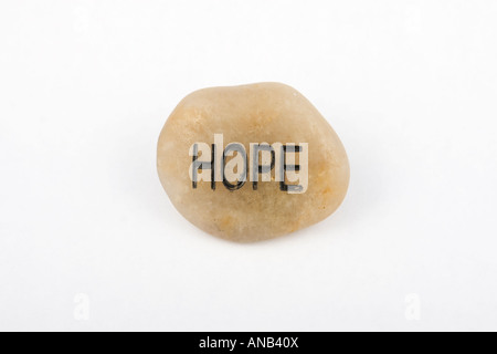 Parola sulla pietra: Speranza Foto Stock