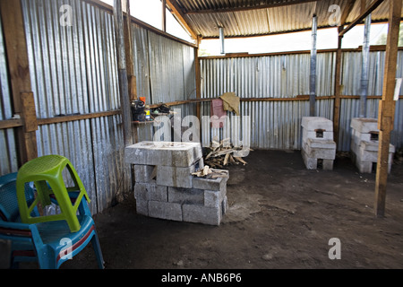 GUATEMALA TZANCHAJ cucina comune in un campo di rifugiati Foto Stock