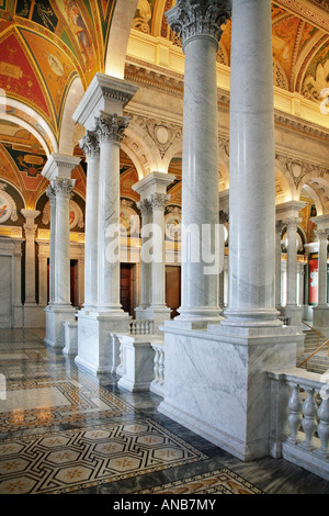 La grande sala della Biblioteca del Congresso a Washington DC Foto Stock