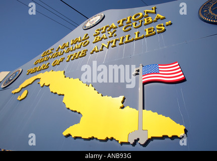 Benvenuti a bordo di noi stazione navale di Guantánamo Bay a Cuba Foto Stock