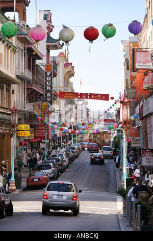 Scena di strada, la Chinatown di San Francisco, California USA Foto Stock