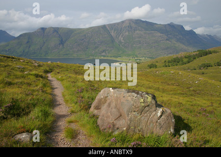 Liathach dal Ben Damh in Torridon area della Scozia Foto Stock