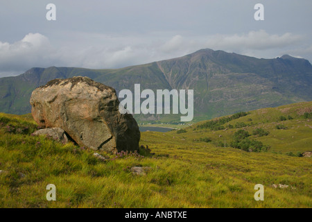 Liathach dal Ben Damh in Torridon area della Scozia Foto Stock