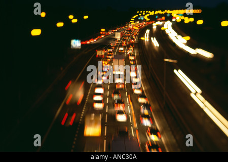 Inceppamento di traffico su autostrada M25, Regno Unito Foto Stock