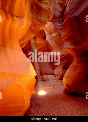 M00053L tiff luce che colpisce il pavimento della Antelope Canyon Arizona Foto Stock