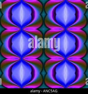 Abstract frattale somigliante a 3d sfondo al neon Foto Stock