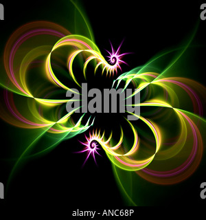 Abstract frattale che assomigliano a draghi dancing Foto Stock