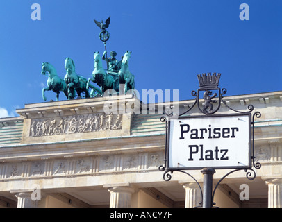 La Porta di Brandeburgo, Berlino, Germania Foto Stock