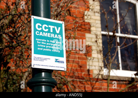 Telecamera TVCC segno, Henley-on-Thames, Oxfordshire Foto Stock