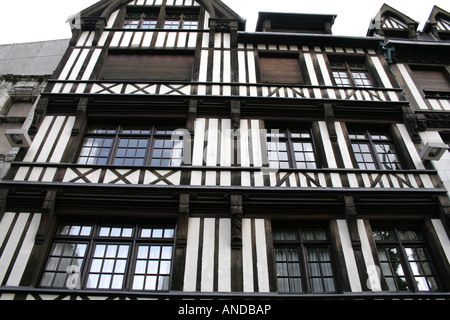 Facciate medievali di Rouen, Francia Foto Stock