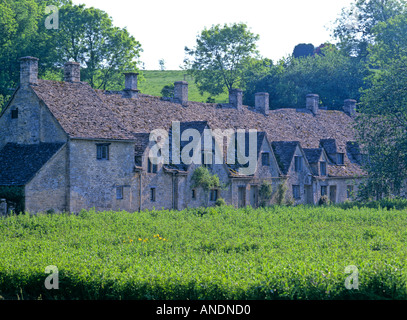 Arlington Row cottages in Bibury Cotswolds Inghilterra Foto Stock