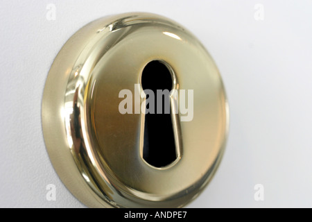 Buco della serratura in ottone Foto Stock