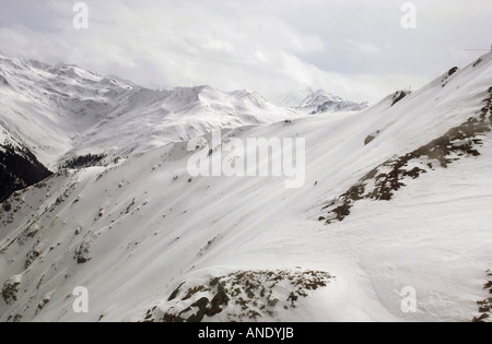La Wang ski run Gotschnagrat vicino a Klosters in Svizzera Foto Stock