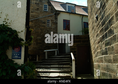 Cottages in Robin cappe Bay, North Yorkshire Foto Stock