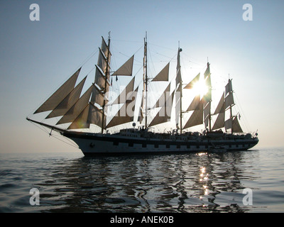 Cinque masted veliero Royal Clipper Foto Stock