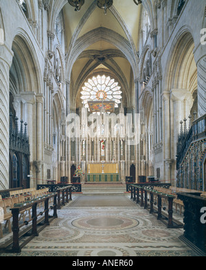 La Cattedrale di Durham, County Durham, Inghilterra, fondata nel annuncio 1093 - La navata. Foto Stock