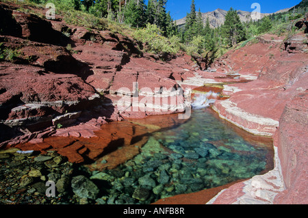 Il Red Rock Canyon, il Parco Nazionale dei laghi di Waterton, Alberta, Canada. Foto Stock