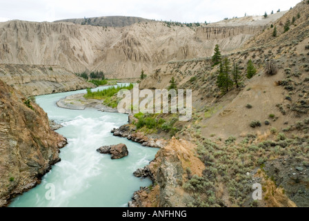 Chilcotin il fiume si snoda attraverso farewell canyon, spegnere la bella coola autostrada ovest di Williams Lake nel cariboo-chilcotin, britis Foto Stock