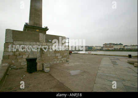 Hackney amore cuore Emin graffiti Margate Kent England Foto Stock