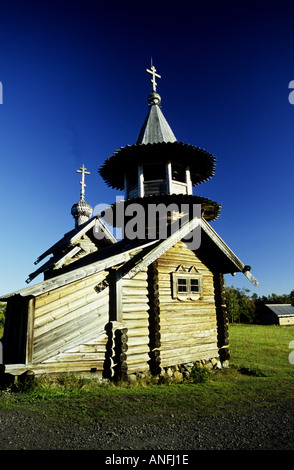 La Tenda a pianta ottagonale con tetto di Cappella di San Michele Arcangelo a Kizhi isola sul Lago Onega, Russia Foto Stock