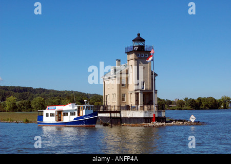 Fiume Hudson Rondout Lighthouse Fiume Hudson Kingston nello stato di New York NY Foto Stock